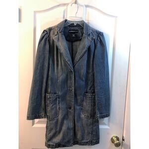 Express Denim Button Up Trench Coat (Vintage)
